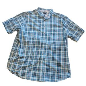 Ariat Mens Blue Plaid Button Down Shirt Long Sleeve Cotton Western Large Tall